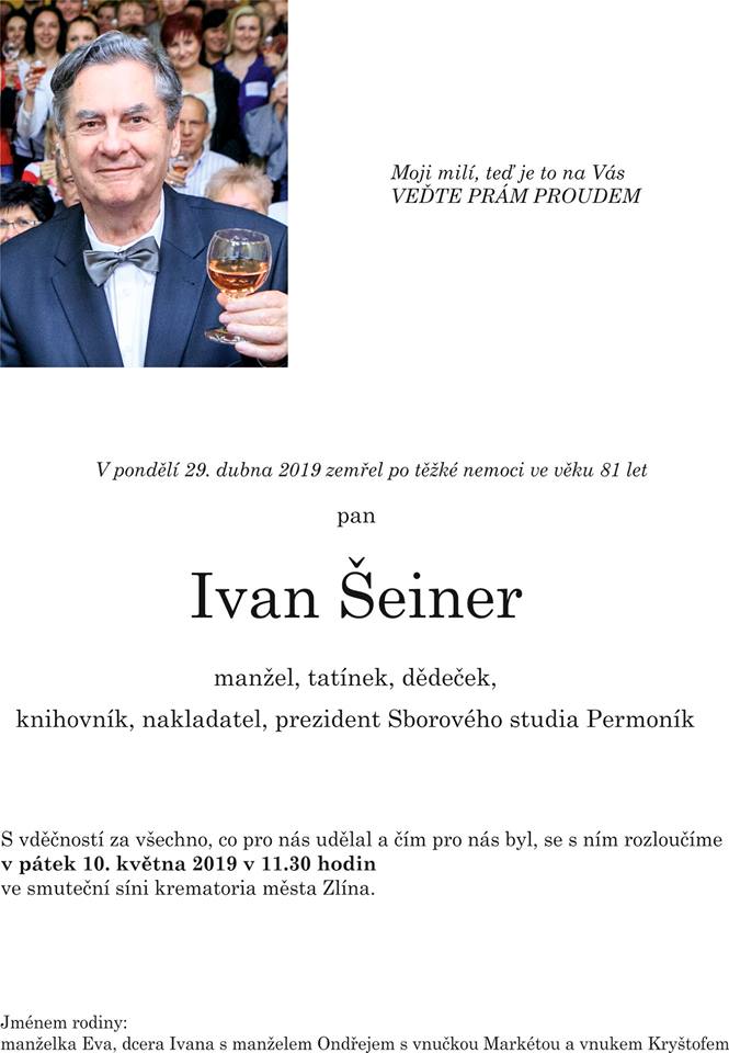 Opustil nás pan Ivan Šeiner